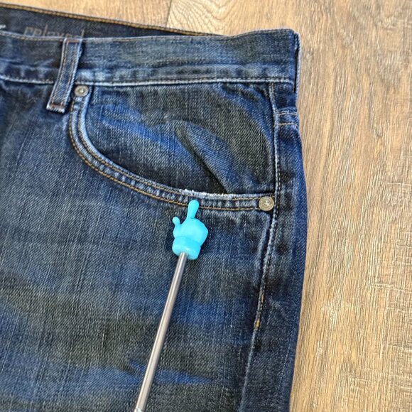 7 For All Mankind Jeans Men's 38 Dark Blue Wash Relaxed Baggy Fit - Picture 8 of 12